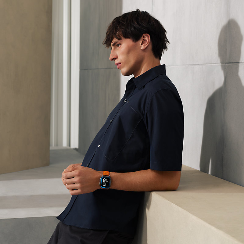 2749 未使用　Apple Watchエルメス　アンメール　ウルトラ2 Apple Watch Hermès - 49mmケース用アンメール（ブルー・ニュイ